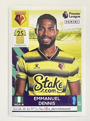 Emmanuel Dennis Watford Panini Premier League 2022 Football Sticker