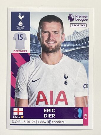 Eric Dier Tottenham Hotspur Panini Premier League 2022 Football Sticker