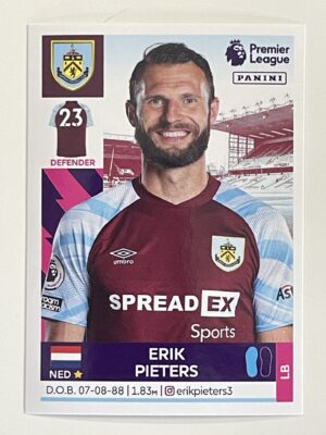 Erik Pieters Burnley Panini Premier League 2022 Football Sticker