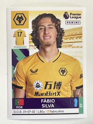 Fabio Silva Wolves Panini Premier League 2022 Football Sticker