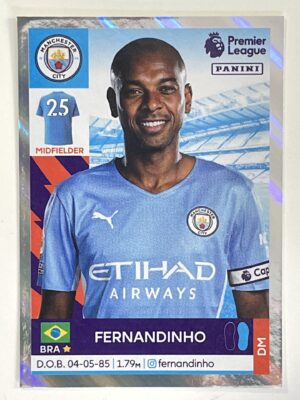 Fernandinho Captain Manchester City Panini Premier League 2022 Football Sticker