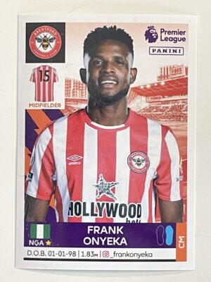 Frank Onyeka Brentford Panini Premier League 2022 Football Sticker