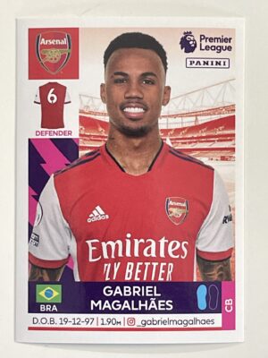 Gabriel Magalhaes Arsenal Panini Premier League 2022 Football Sticker