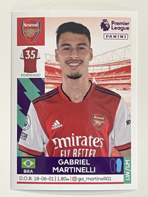 Gabriel Martinelli Arsenal Panini Premier League 2022 Football Sticker