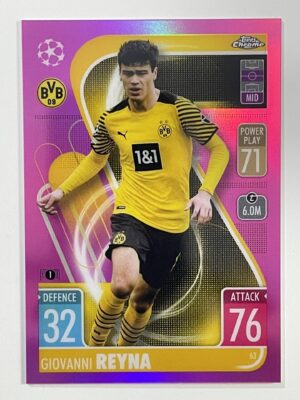 Giovanni Reyna Pink Parallel Topps Match Attax Chrome 2021 2022