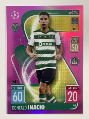 Goncalo Inacio Pink Parallel Topps Match Attax Chrome 2021 2022