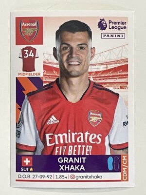 Granit Xhaka Arsenal Panini Premier League 2022 Football Sticker