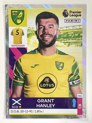 Grant Hanley Captain Norwich City Panini Premier League 2022 Football Sticker