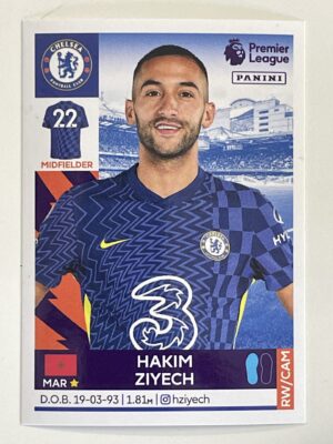 Hakim Ziyech Chelsea Panini Premier League 2022 Football Sticker