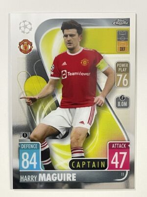 Harry Maguire Manchester United Topps Match Attax Chrome 2021 2022 Football Card
