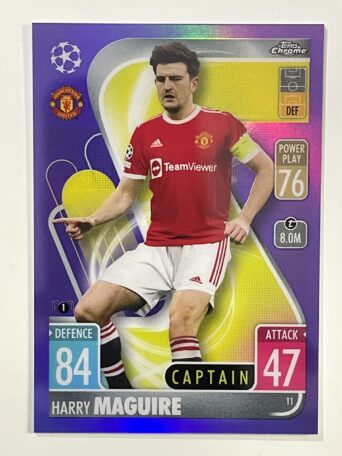 Harry Maguire Purple Parallel Topps Match Attax Chrome 2021 2022