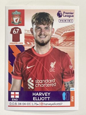 Harvey Elliott Liverpool Panini Premier League 2022 Football Sticker