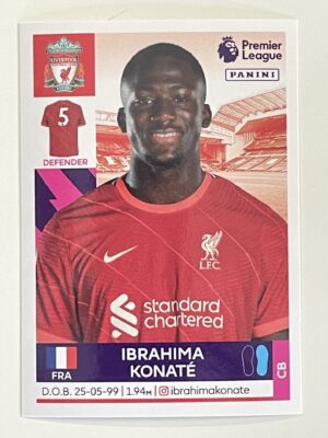 Ibrahima Konate Liverpool Panini Premier League 2022 Football Sticker