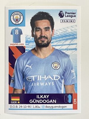 Ilkay Gundogan Manchester City Panini Premier League 2022 Football Sticker