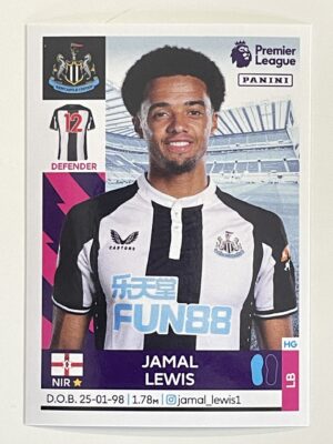 Jamal Lewis Newcastle United Panini Premier League 2022 Football Sticker