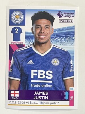 James Justin Leicester City Panini Premier League 2022 Football Sticker