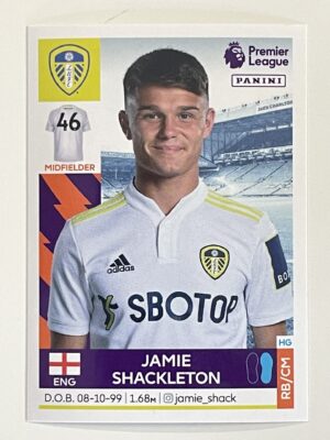 Jamie Shackleton Leeds United Panini Premier League 2022 Football Sticker
