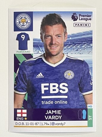 Jamie Vardy Leicester City Panini Premier League 2022 Football Sticker