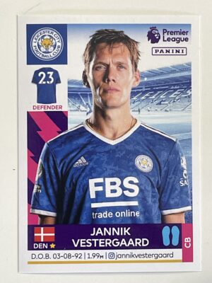 Jannik Vestergaard Leicester City Panini Premier League 2022 Football Sticker
