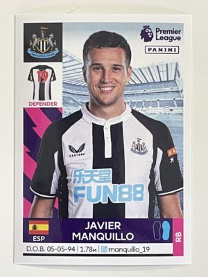 Javier Manquillo Newcastle United Panini Premier League 2022 Football Sticker