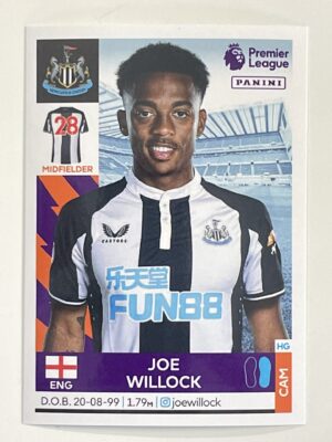 Joe Willock Newcastle United Panini Premier League 2022 Football Sticker