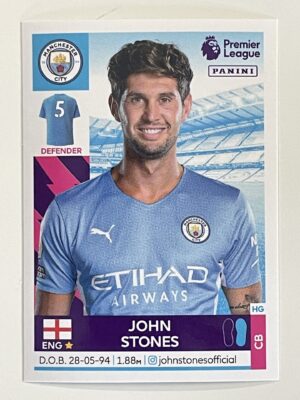 John Stones Manchester City Panini Premier League 2022 Football Sticker