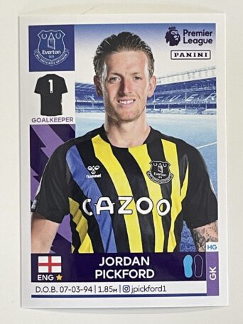 Jordan Pickford Everton Panini Premier League 2022 Football Sticker