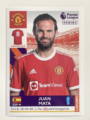 Juan Mata Manchester United Panini Premier League 2022 Football Sticker
