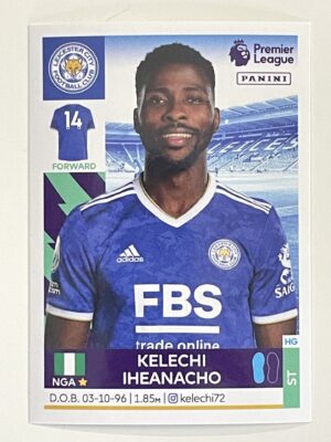 Kelechi Iheanacho Leicester City Panini Premier League 2022 Football Sticker