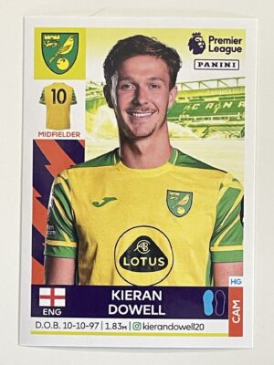 Kieran Dowell Norwich City Panini Premier League 2022 Football Sticker