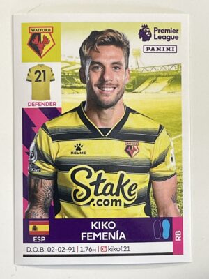 Kiko Femenia Watford Panini Premier League 2022 Football Sticker