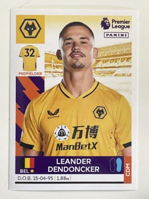 Leander Dendoncker Wolves Panini Premier League 2022 Football Sticker