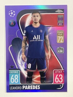 Leandro Paredes Purple Parallel Topps Match Attax Chrome 2021 2022