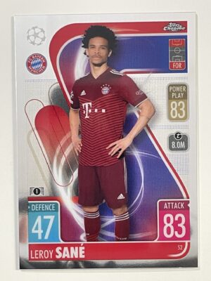 Leroy Sane Bayern Munich Topps Match Attax Chrome 2021 2022 Football Card