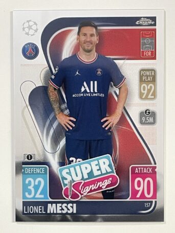 Lionel Messi Super Signings PSG Topps Match Attax Chrome 2021 2022 Football Card