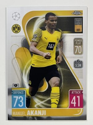 Manuel Akanji Borussia Dortmund Topps Match Attax Chrome 2021 2022 Football Card