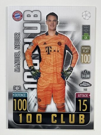 Manuel Neuer 100 Club Bayern Munich Topps Match Attax Chrome 2021 2022 Football Card