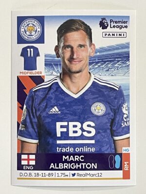 Marc Albrighton Leicester City Panini Premier League 2022 Football Sticker