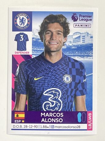 Marcos Alonso Chelsea Panini Premier League 2022 Football Sticker