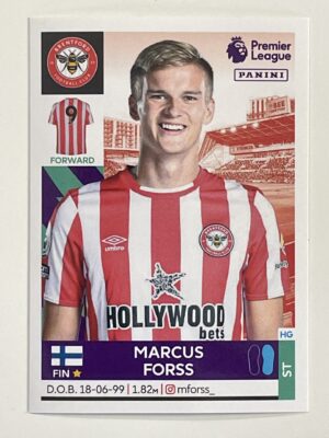 Marcus Forss Brentford Panini Premier League 2022 Football Sticker