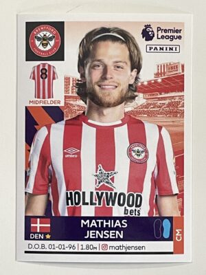 Mathias Jensen Brentford Panini Premier League 2022 Football Sticker