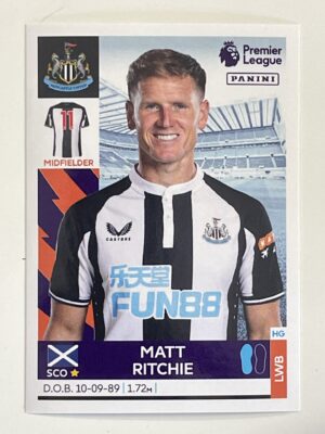 Matt Ritchie Newcastle United Panini Premier League 2022 Football Sticker