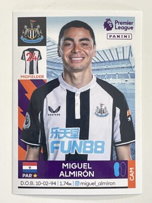 Miguel Almiron Newcastle United Panini Premier League 2022 Football Sticker
