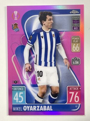 Mikel Oyarzabal Pink Parallel Topps Match Attax Chrome 2021 2022