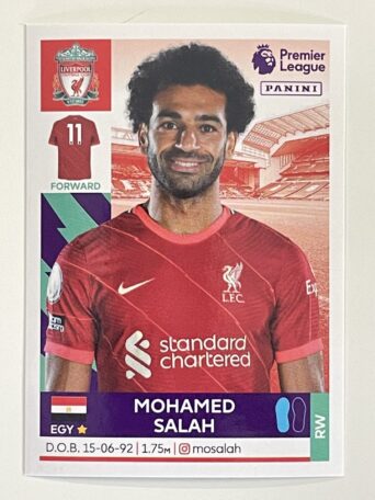 Mohamed Salah Liverpool Panini Premier League 2022 Football Sticker