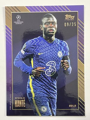 N'Golo Kante Chelsea 09:25 Parallel Gold Topps Gold 2021 UEFA Champions League Football Card