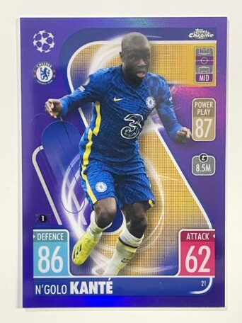 NGolo Kante Purple Parallel Topps Match Attax Chrome 2021 2022