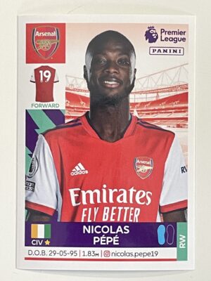 Nicolas Pepe Arsenal Panini Premier League 2022 Football Sticker