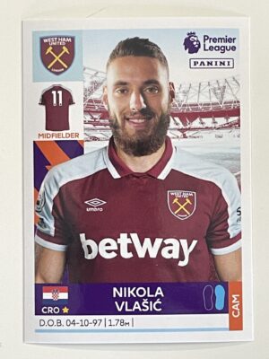 Nikola Vlasic West Ham Panini Premier League 2022 Football Sticker