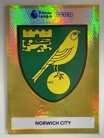 Norwich City Badge Panini Premier League 2022 Football Sticker